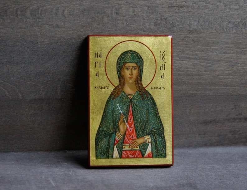 Saint Virginmartyr Julia of Carthage Hand Painted Orthodox Etsy