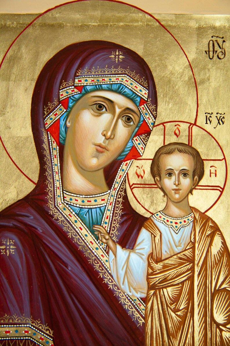 Iconos de boda ortodoxos pintados a mano Virgen María y Etsy