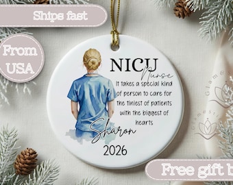 Personalized NICU Nurse Ornament • Custom Name & Year Keepsake