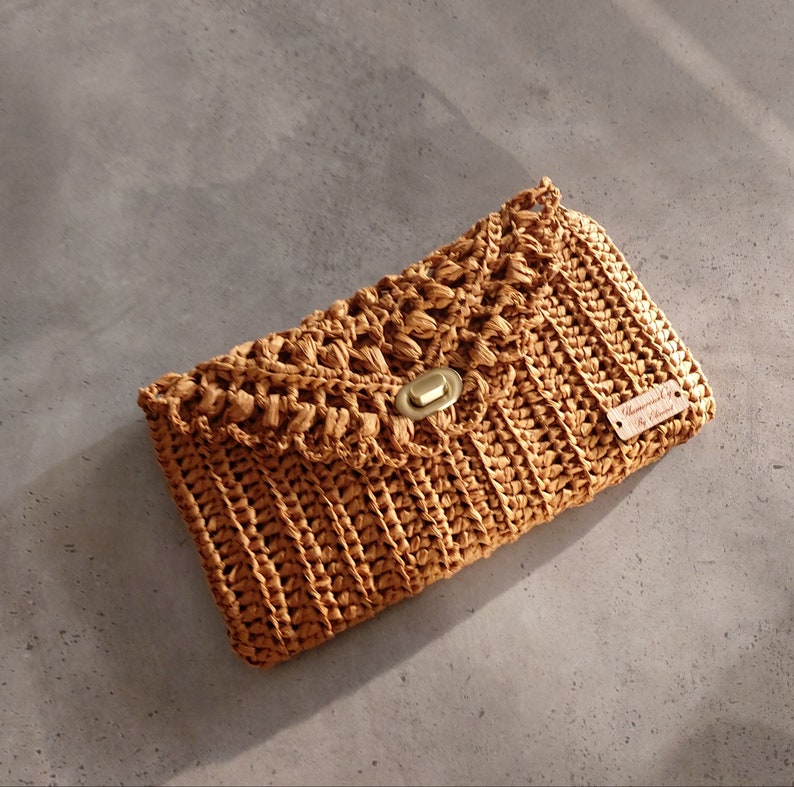 Crochet Raffia ClutchStraw Summer Bag Raffia Clutch Handbag Etsy