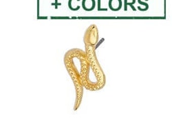 Snake earring posts Good Quality Earring snake with titanium pin (2 pcs)