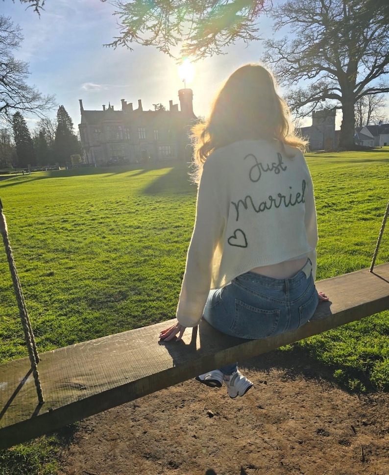 Wedding Cardigan Embroidery Send In Service: Personalised Bridal Cardigan image 14
