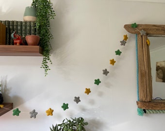 Custom Wool Felt Star Garland: Colorful Nursery Decor