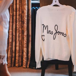Wedding Cardigan Embroidery Send In Service: Personalised Bridal Cardigan image 2