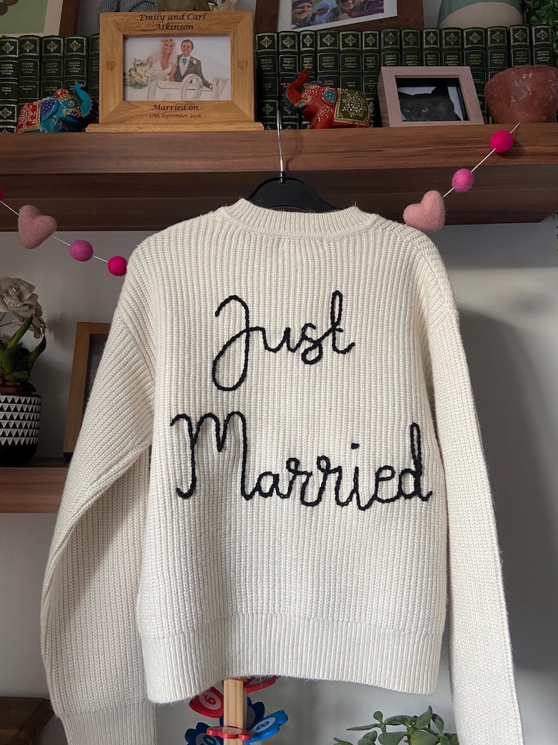 Wedding Cardigan Embroidery Send In Service: Personalised Bridal Cardigan image 3