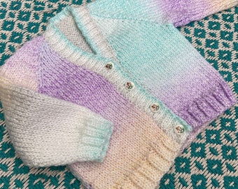 Personalized Hand-Knitted Baby Cardigan (3-6 Months)