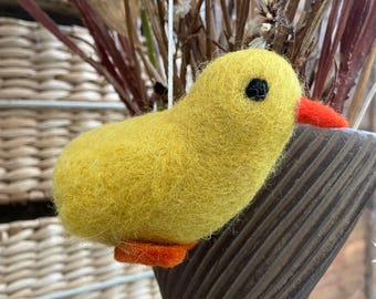 Handmade Felted Chick Hanging Decoration: Easter Tree Ornament