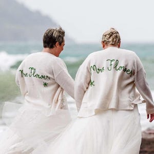 Wedding Cardigan Embroidery Send In Service: Personalised Bridal Cardigan image 5