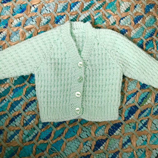 0-3 months Personalised Baby Handknitted Cardigans & Jumpers ready for custom baby name embroidery on the back. Baby knitwear.