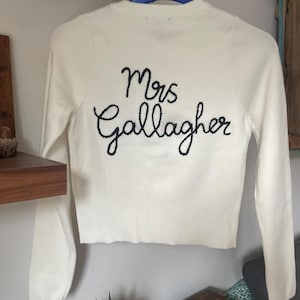 Wedding Cardigan Embroidery Send In Service: Personalised Bridal Cardigan image 1