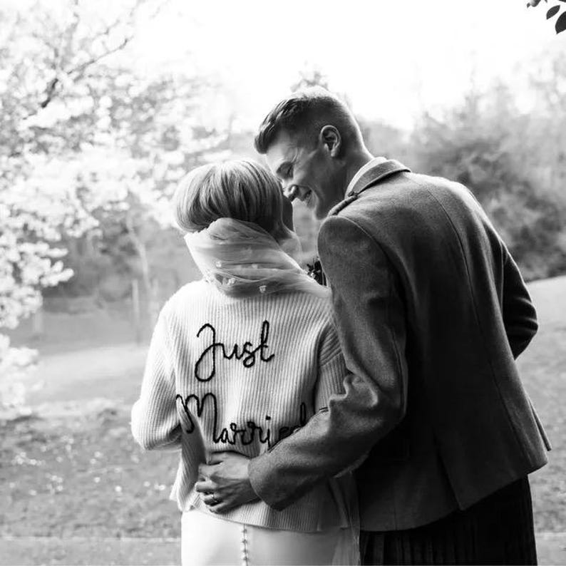 Wedding Cardigan Embroidery Send In Service: Personalised Bridal Cardigan image 4