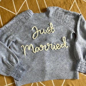 Wedding Cardigan Embroidery Send In Service: Personalised Bridal Cardigan image 8
