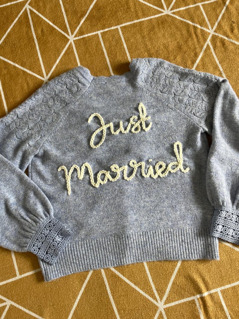 Wedding Cardigan Embroidery Send In Service: Personalised Bridal Cardigan image 8