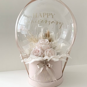 Bubble bouquet. Bobo balloon with  artificial  silk and dried flowers. Beautiful gift for any occasion. Personalised with any message