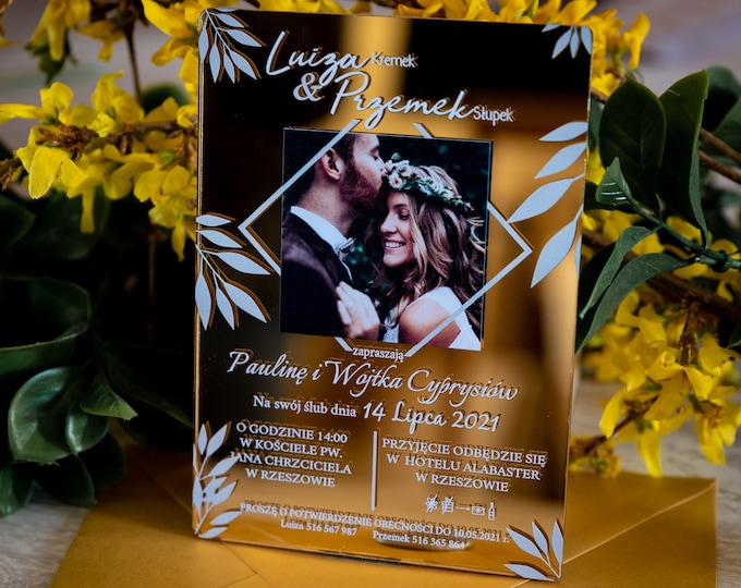 Autumn wedding shower invitation | boho ceremony invite | botanical proposal invitation with photo | romantic fall invites | greeting card