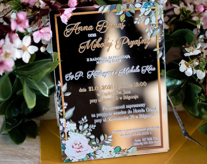 botanical wedding invitation | eco ceremony card | greenery marriage annoucement | glamour floral card