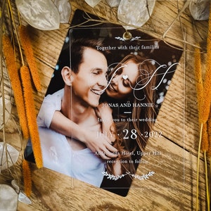 invitations de mariage romantiques avec photo | carte de cérémonie simple | | d’annonce de la proposition élégant sauver la date