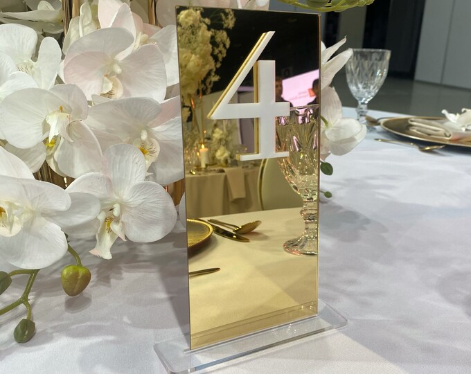 Glamour wedding table number | elegant wedding stationery sign | simple modern party counter