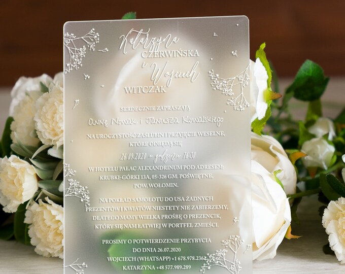 Modern design wedding invitations | floral delicate guest favors | glamour marriage card with white flowers