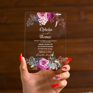 Faire-part de mariage fleuri | Faire-part de cérémonie à la ferme | carte romantique de douche nuptiale | réservez une date élégante | Invitation rose glamour