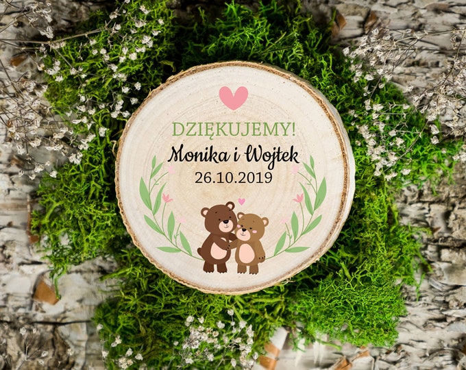 Personalized Wooden Save the Date Wood Slice Magnet With Funny Love Print
