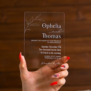Invitación de boda simple / tarjeta de ceremonia personalizada / invitación de propuesta botánica / carta de saludo romántico / invitaciones de fiesta claras