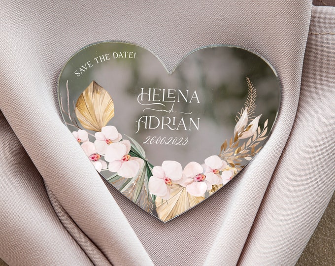 Boho heart-shaped wedding keepsake | pampass grass theme glamour silver wedding favor | elegant gift for guest with magnet