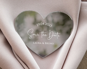 Modern heart-shaped wedding keepsake | elegant silver wedding favor | glamour gift for guest with magnet