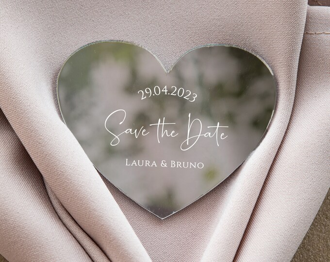 Modern heart-shaped wedding keepsake | elegant silver wedding favor | glamour gift for guest with magnet