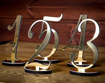 Gold/Silver Mirror Table Numbers | boho wedding decor | fairy wedding decor | garden decoration | romantic wedding decor | table centerpiece