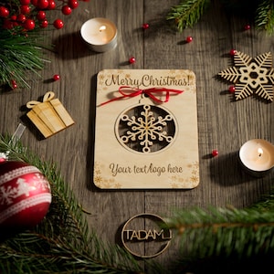 Tarjeta navideña rústica / saludos navideños únicos / deseos navideños para seres queridos / regalo de Navidad para hermana