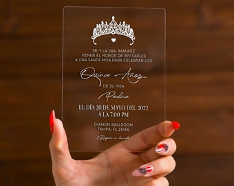 Glamour Invitation for Quinceañera | Modern style Quince party card | Sweet sixteen annoucement card for friend