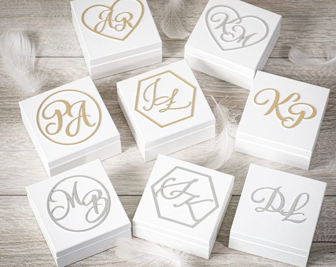 Modern ring box for wedding, elegant ceremony accessories, gift for bride and groom