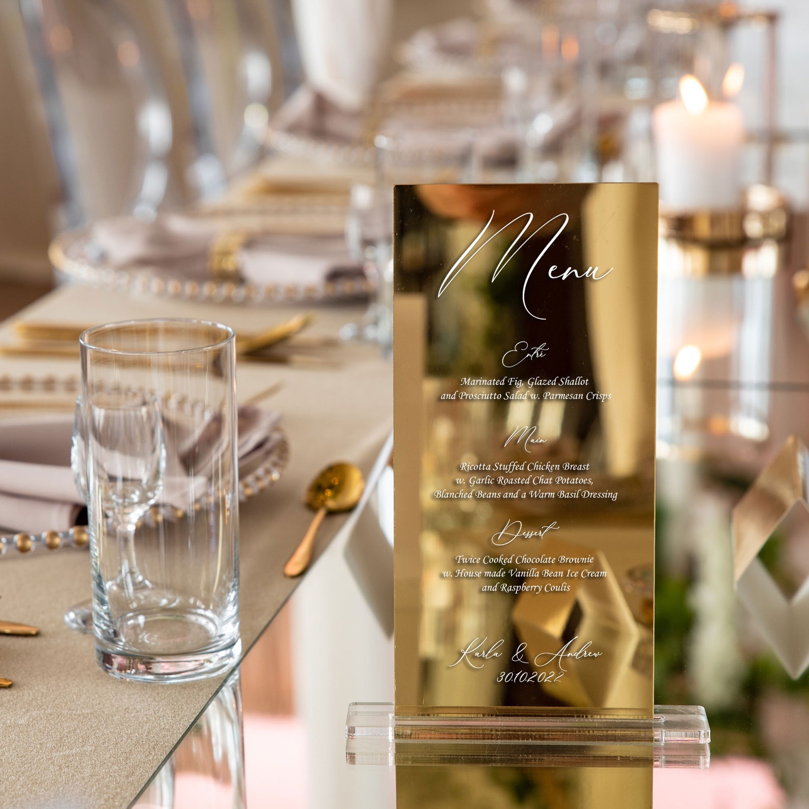 Gold Drink Menu With Base Personalized Wedding Detail - Etsy