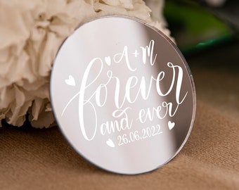 Festive wedding favor | glamour personalized party keepsake | silver modern save the date with magnet