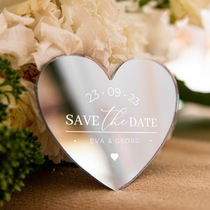 Simple heart-shaped wedding keepsake | glamour silver wedding favor | modern gift for guest with magnet