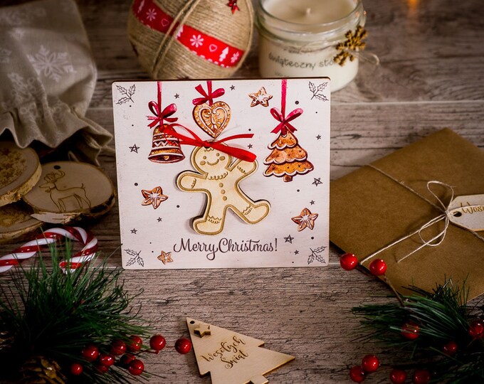 Scandinavian christmas card | seasonal ornament | winter decor | xmas card for granddaughter | personalized holiday gift