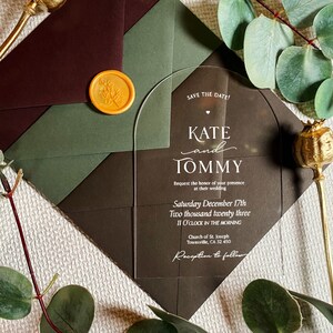 Schlichte gewölbte Hochzeitseinladung | Save the Date Karte | moderne Einladung | eleganter botanischer Buchstabe | klare Partyeinladungen