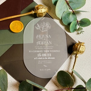 Invitación de boda ovalada rectangular elegante / tarjeta simple / invitamos a propuesta / guardar la fecha moderna / invitaciones a fiestas esmeriladas