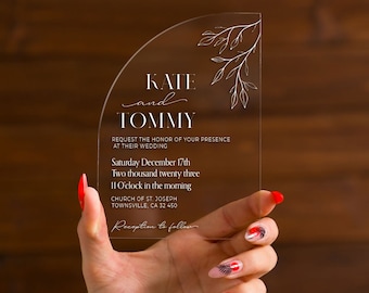 Modern wedding invitation | half-arch ceremony card | floral proposal invite | simple greetings letter | botanique party invitations