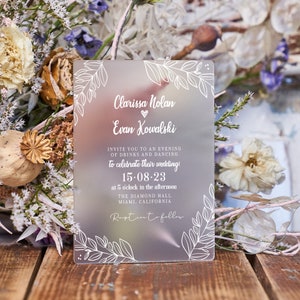 convite de casamento elegante botânico | cartão de proposta de dama de honra | convite para cerimônia de fadas | cartão de felicitações glamouroso