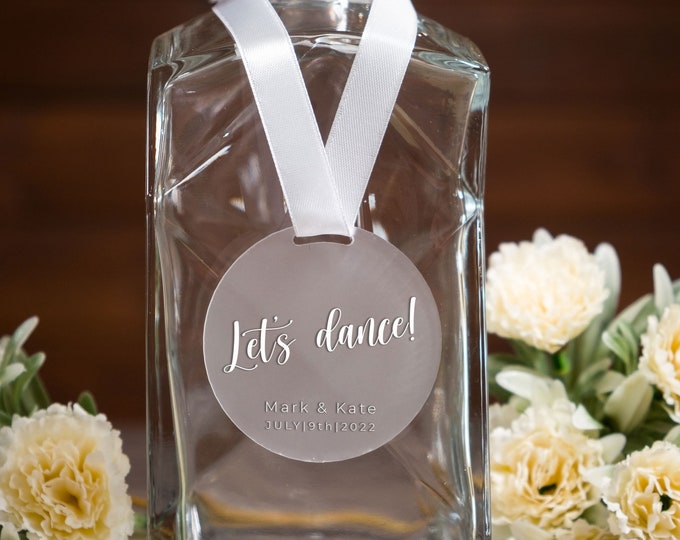 Let's dance! | Wedding Favor Tags | Personalized Bachelorette Party Tags | Clear acrylic Favor Tags | Mirror acrylic Favor Tag