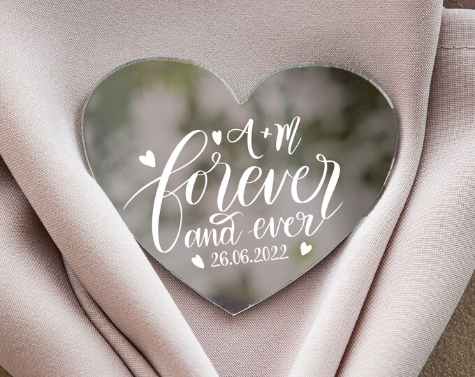 Classic heart-shaped wedding keepsake | boho silver wedding favor | glamour gift for guest with magnet