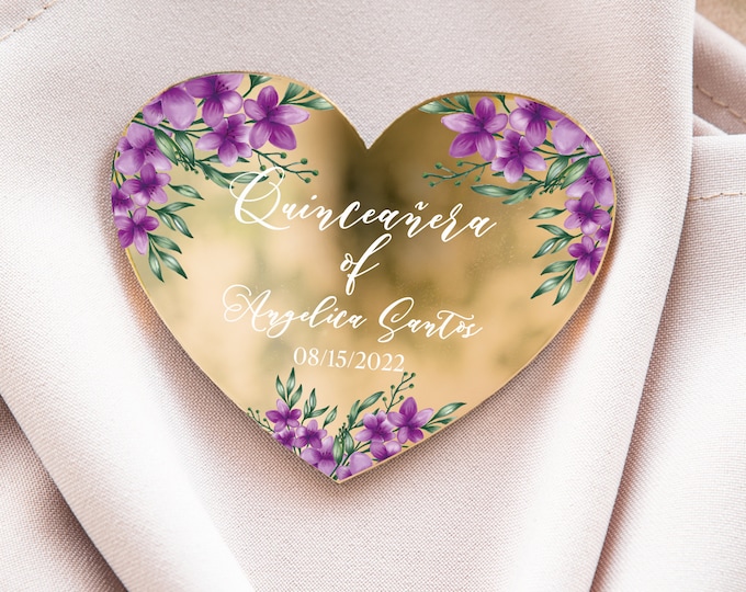 Floral personalized favor | unique Quinceañera favor | party Keepsake | thank you favors | Quinceañera favor | fairy wedding favors