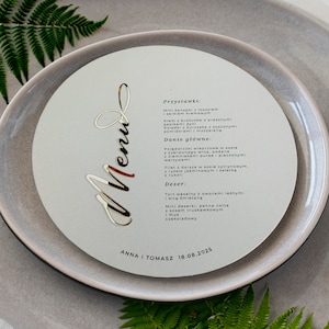Aanpasbare premium ronde papieren menukaarten - elegante, milieuvriendelijke touch voor bruiloften, feesten en evenementen - gepersonaliseerd, veelzijdig, professioneel