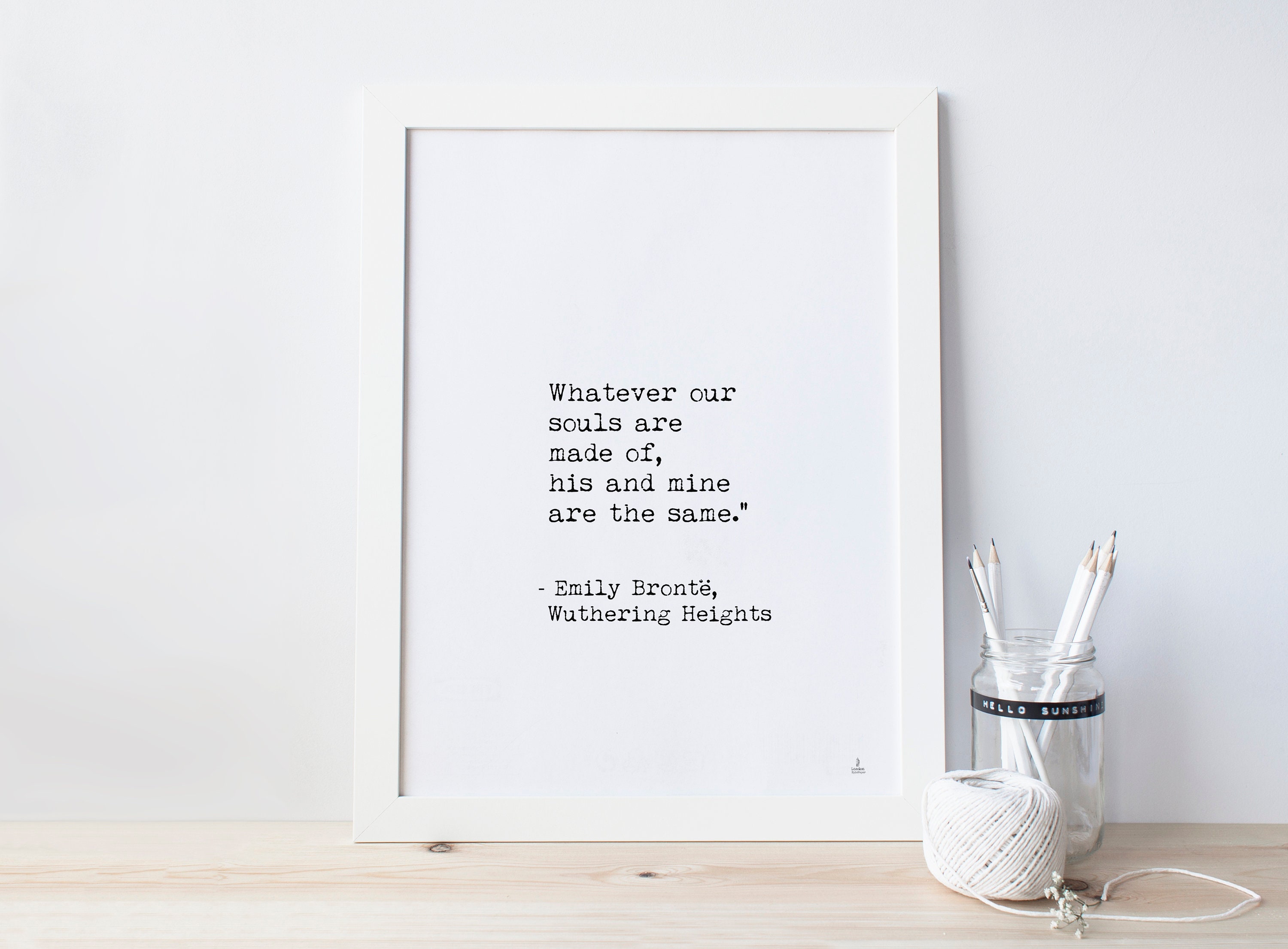 Citation dEmily Brontë machine à écrire cadeau imprimable