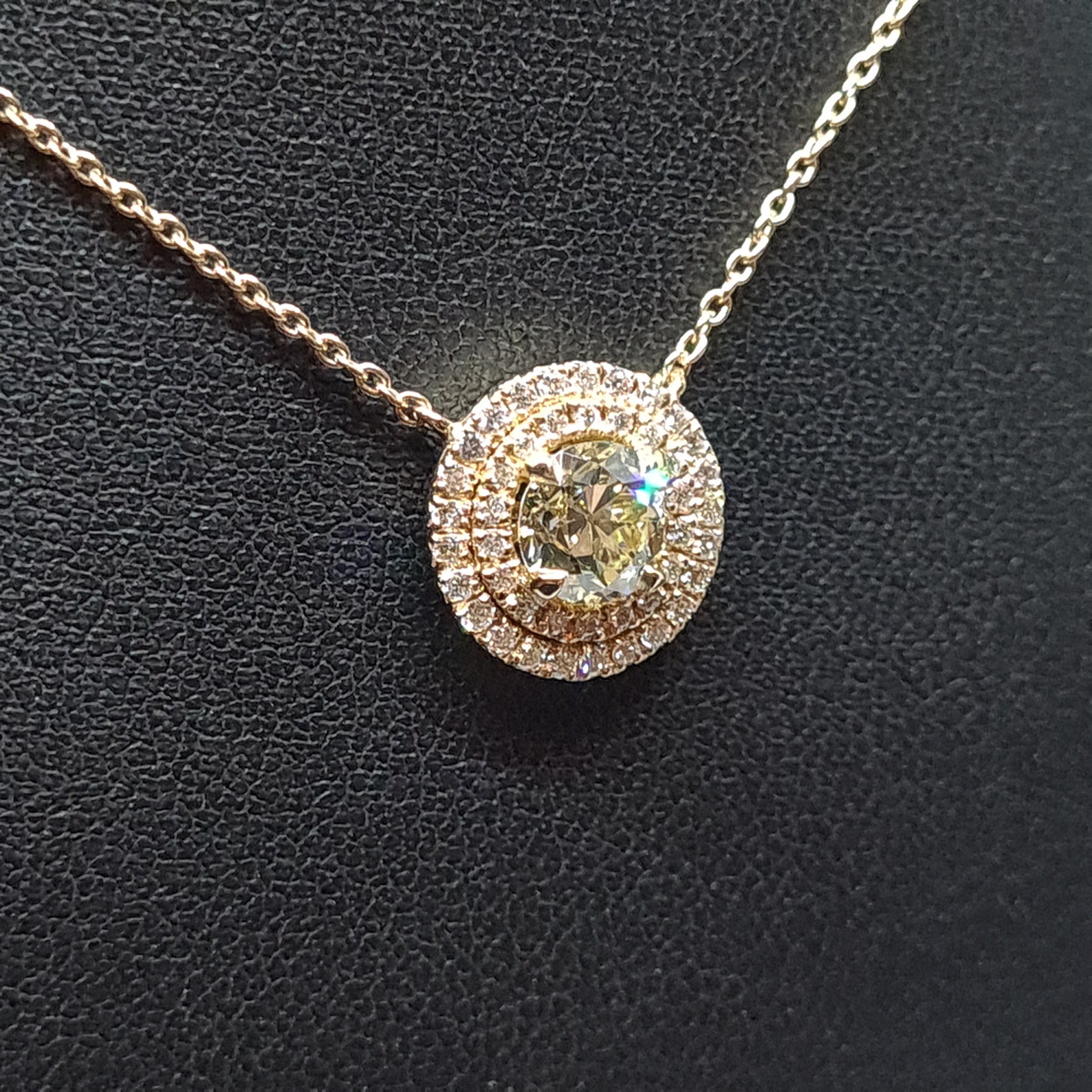Diamond necklace 1.02 carat rose gold 18 carats 750/1000 4.73 | Etsy