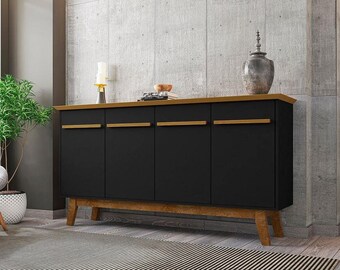 Mid Century Modern Wood Sideboard, Scandinavian Buffet