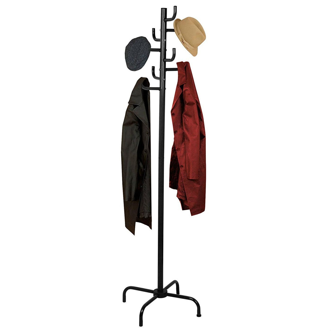 Black Metal Coat Rack Entry Hall Standing Coat Rack Tree Hat Etsy