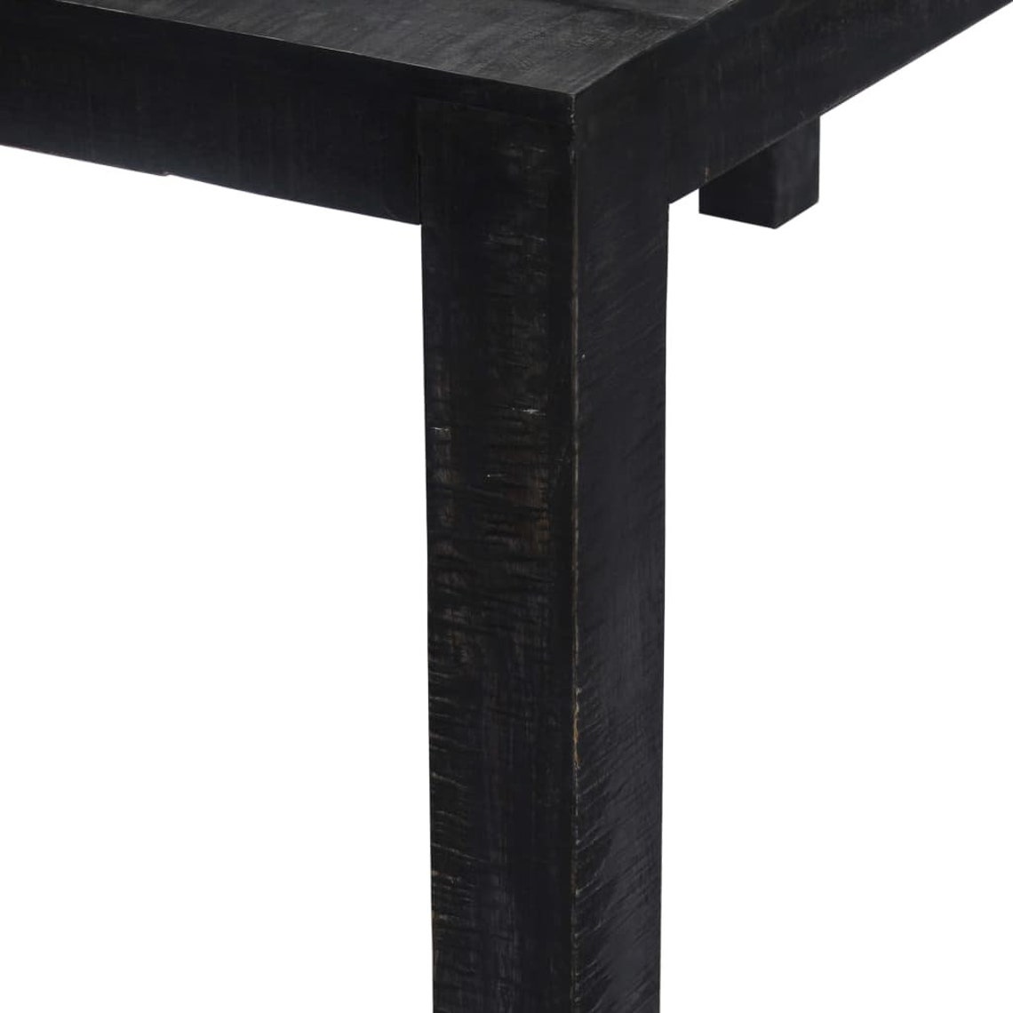 Farmhouse Solid Mango Wood Black Dining Table Rectangular Etsy